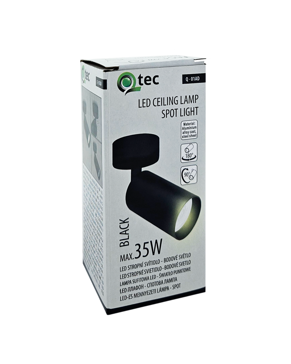 Q-01AD Mennyezeti spotlámpa 1xGU10 fekete QTEC - Image 2