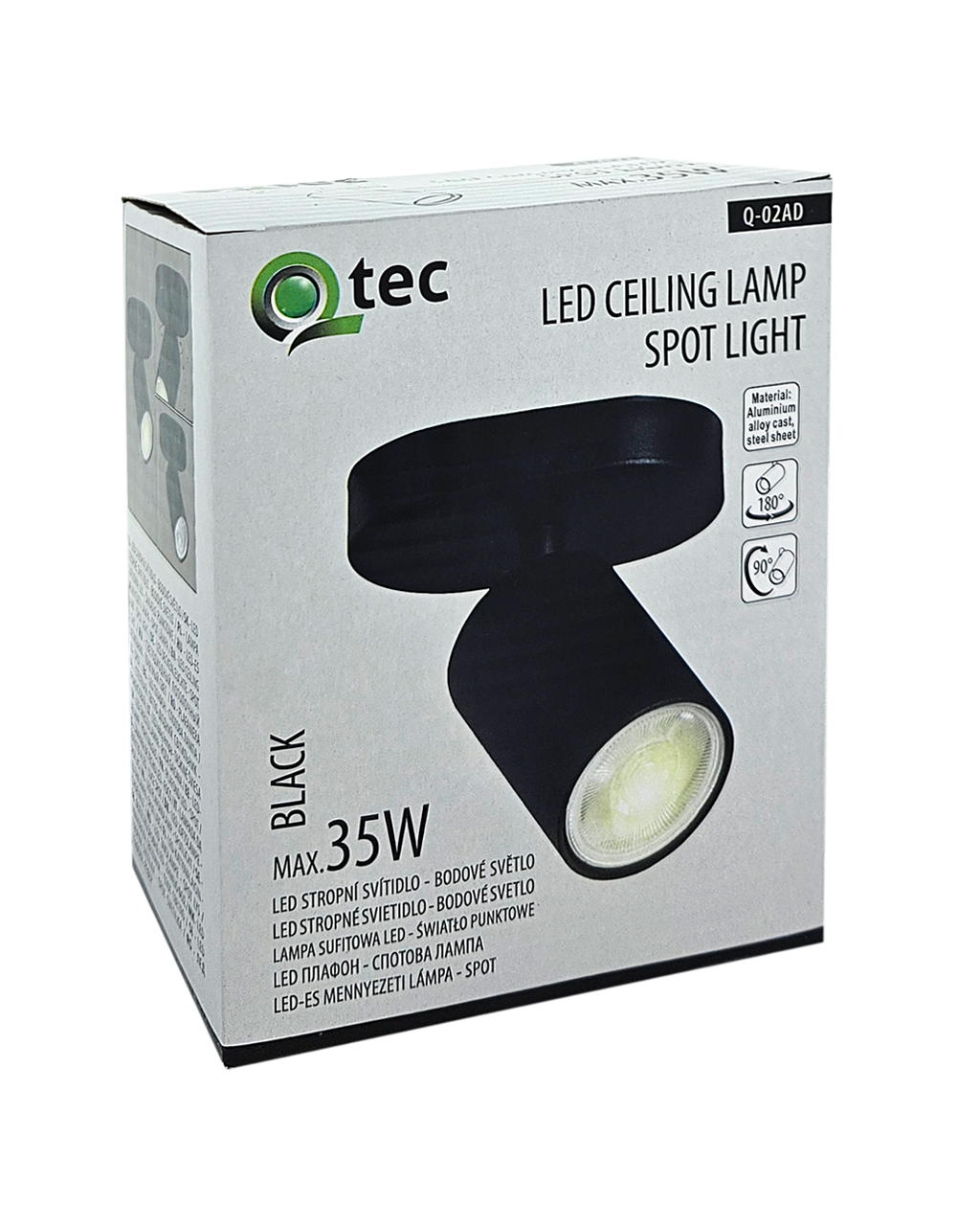 Q-02AD Mennyezeti spotlámpa 1xGU10 fekete QTEC - Image 2