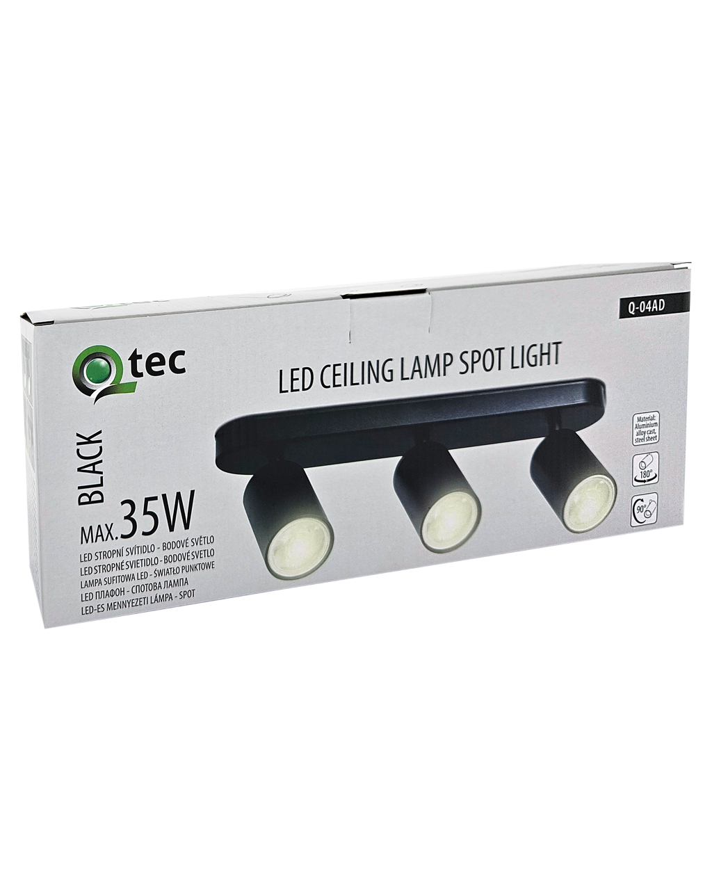 Q-04AD Mennyezeti spotlámpa 3xGU10 fekete QTEC - Image 2
