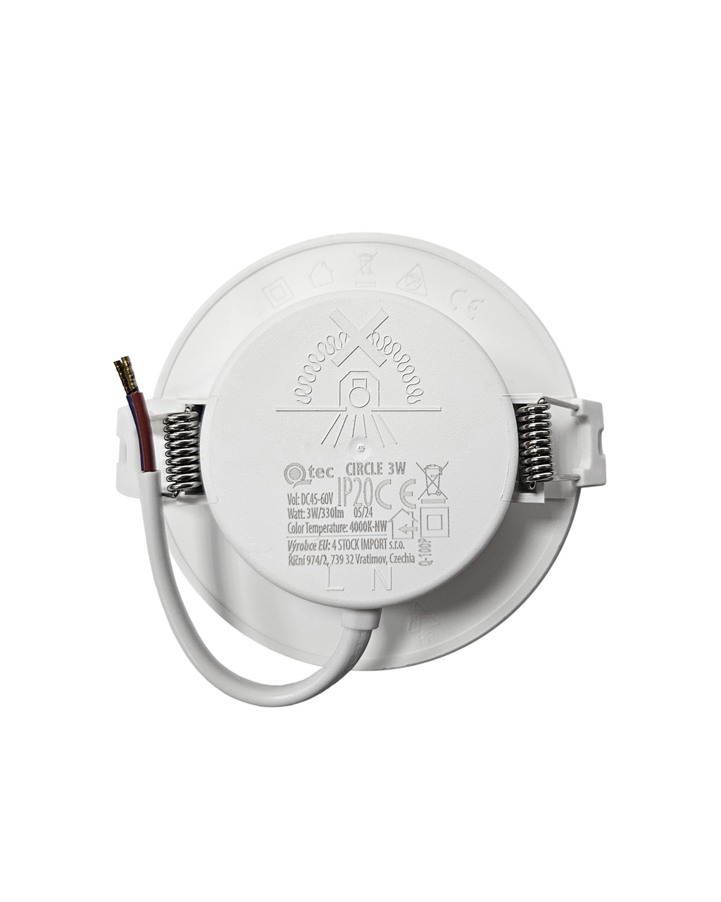 Q-100P LED panel 3W 330lm 4000K fehér - kerek Qtec - Image 3