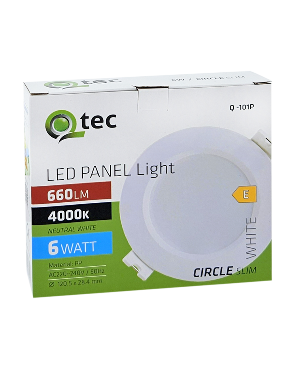 Q-101P LED panel 6W 660lm 4000K fehér – kerek Qtec Q-101P LED panel 6W 660lm 4000K fehér – kerek Qtec