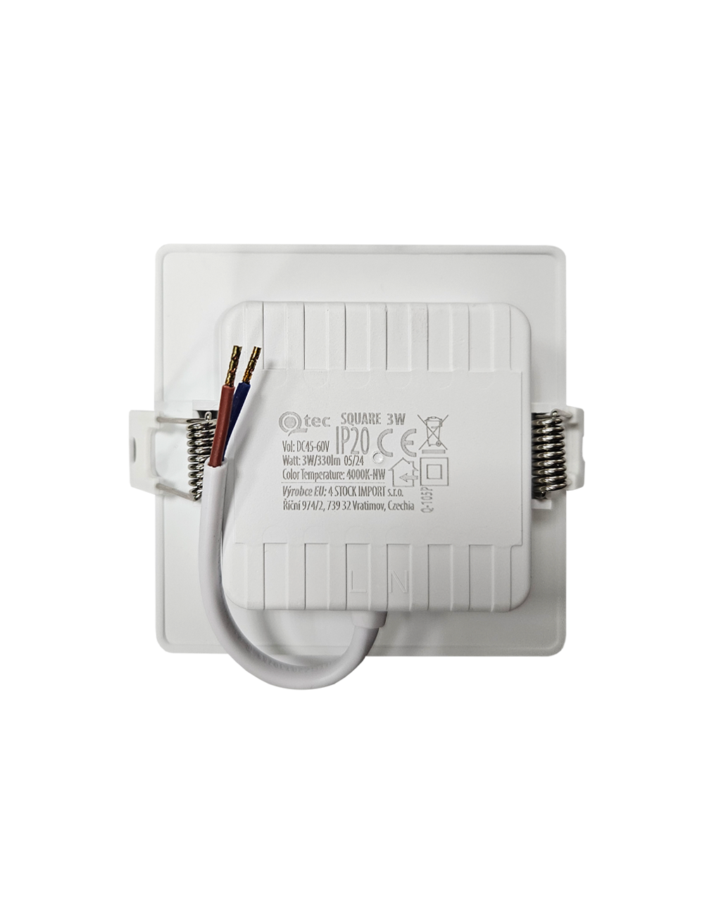 Q-105P LED panel 3W 330lm 4000K fehér - négyzet alakú, felületre szerelhető Qtec - Image 3