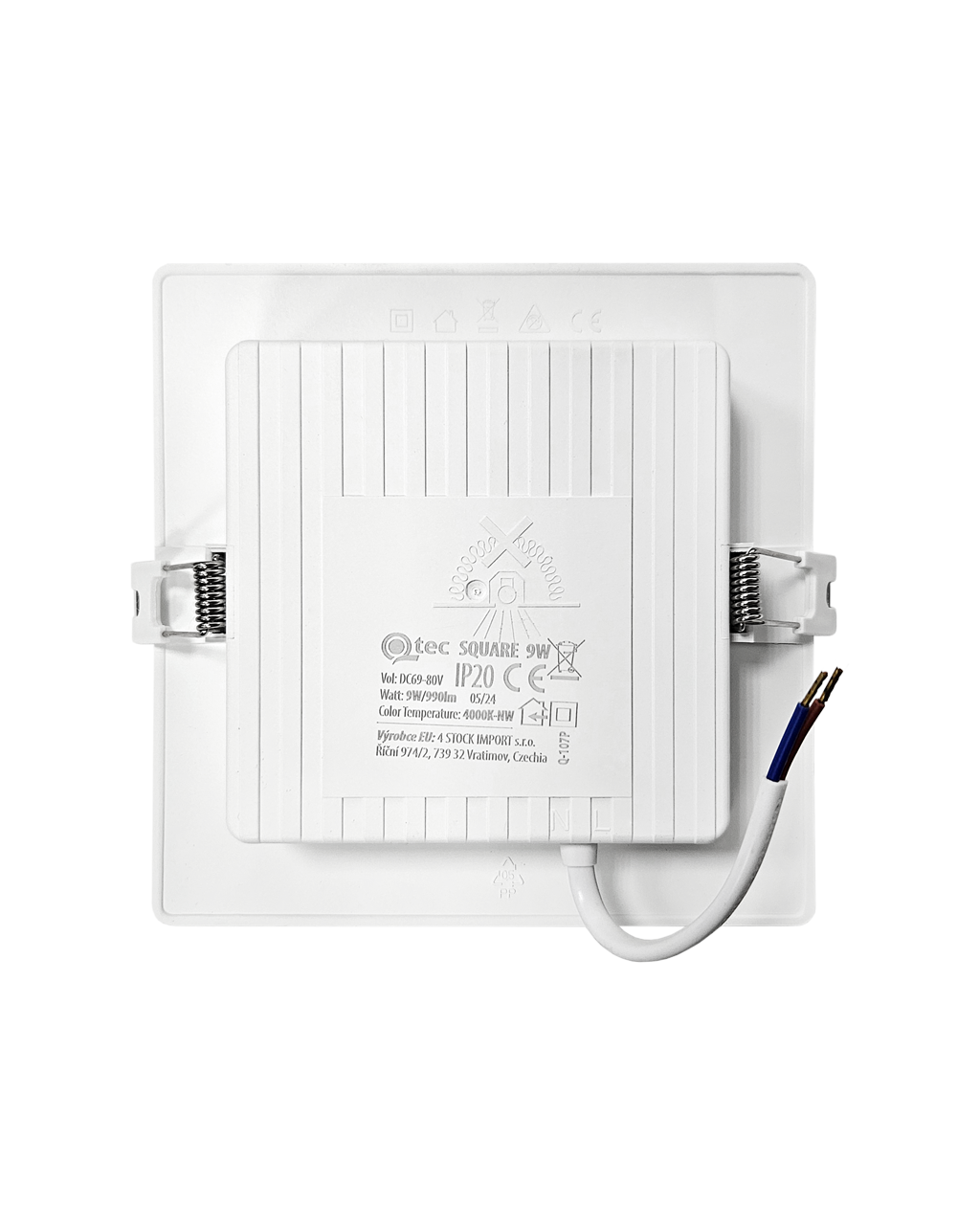 Q-107P LED panel 9W 990lm 4000K fehér - négyzet alakú, felületre szerelhető Qtec - Image 3