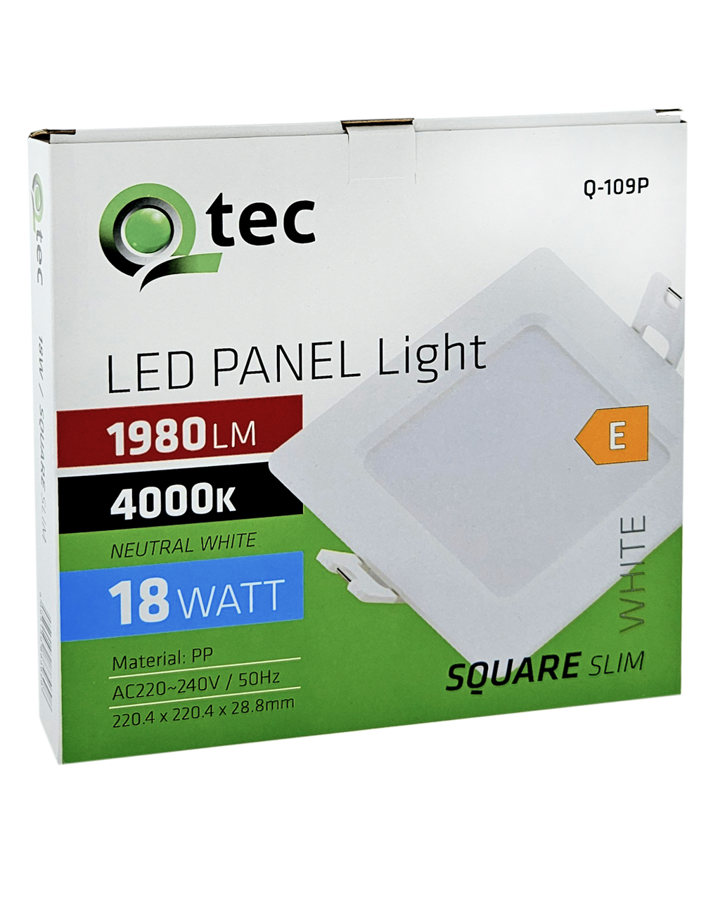 Q-109P LED panel 18W 1980lm 4000K fehér – négyzet alakú, felületre szerelhető Qtec Q-109P LED panel 18W 1980lm 4000K fehér – négyzet alakú, felületre szerelhető Qtec
