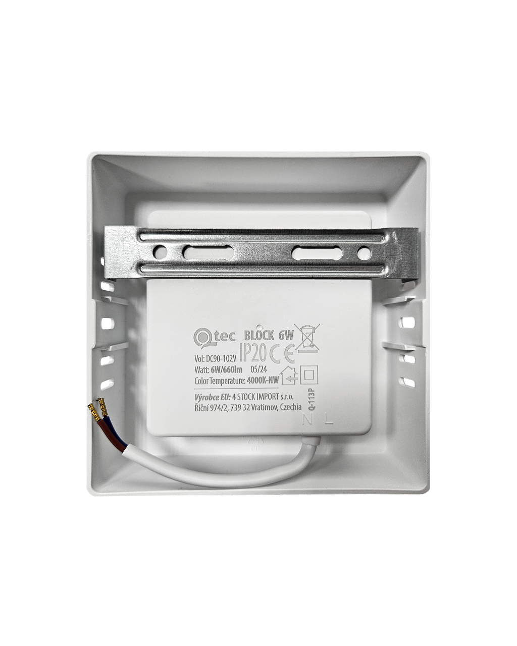 Q-113P LED panel 6W 660lm 4000K fehér - négyzet alakú, felületre szerelhető Qtec - Image 3