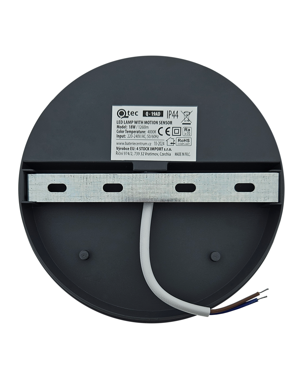 Q-19AD LED 18W/1260lm/4000K fali, szenzoros, kerek lámpa - szürke QTEC - Image 2