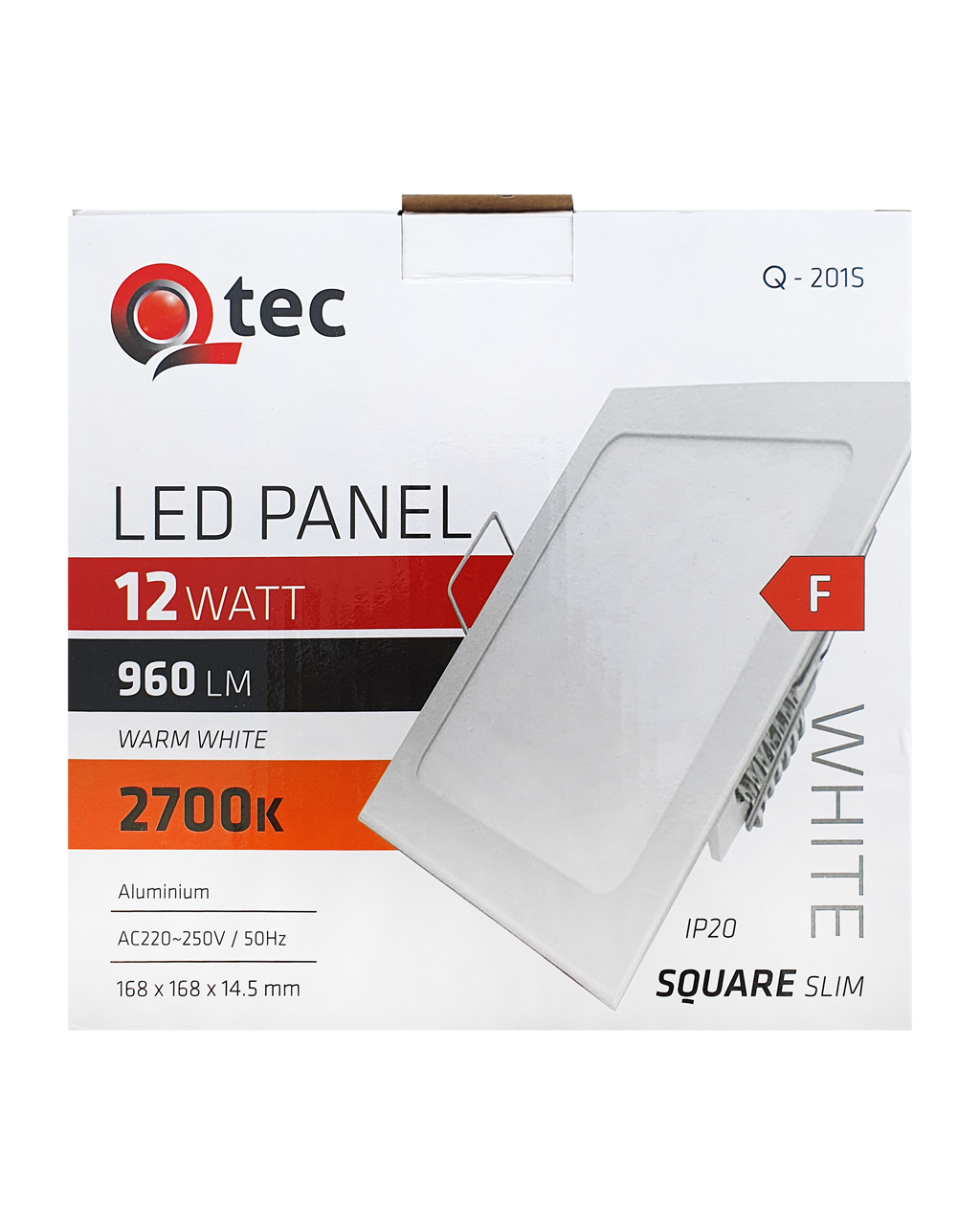 Q-201S LED panel 12W,2700K négyzet alakú, süllyesztett Q-201S LED panel 12W,2700K négyzet alakú, süllyesztett