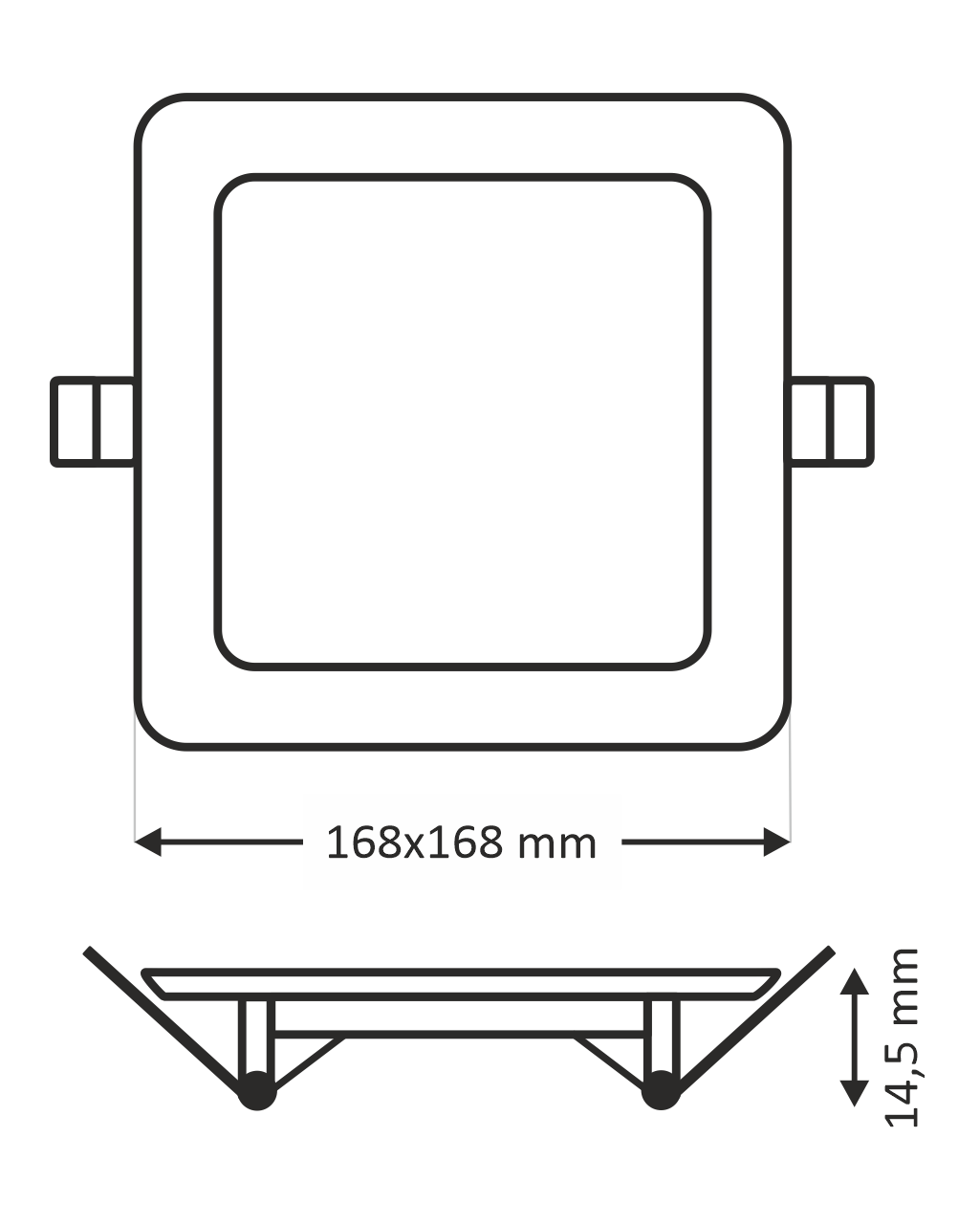 Q-201S LED panel 12W,2700K négyzet alakú, süllyesztett Q-201S LED panel 12W,2700K négyzet alakú, süllyesztett