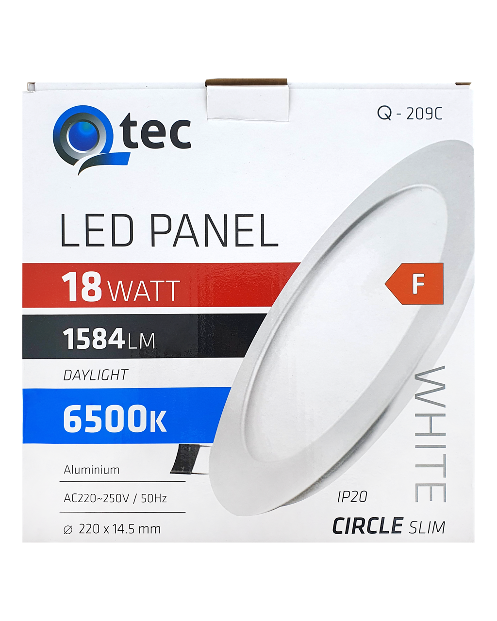 Q-209C 18W,6500K süllyesztett, kör alakú Q-209C 18W,6500K süllyesztett, kör alakú