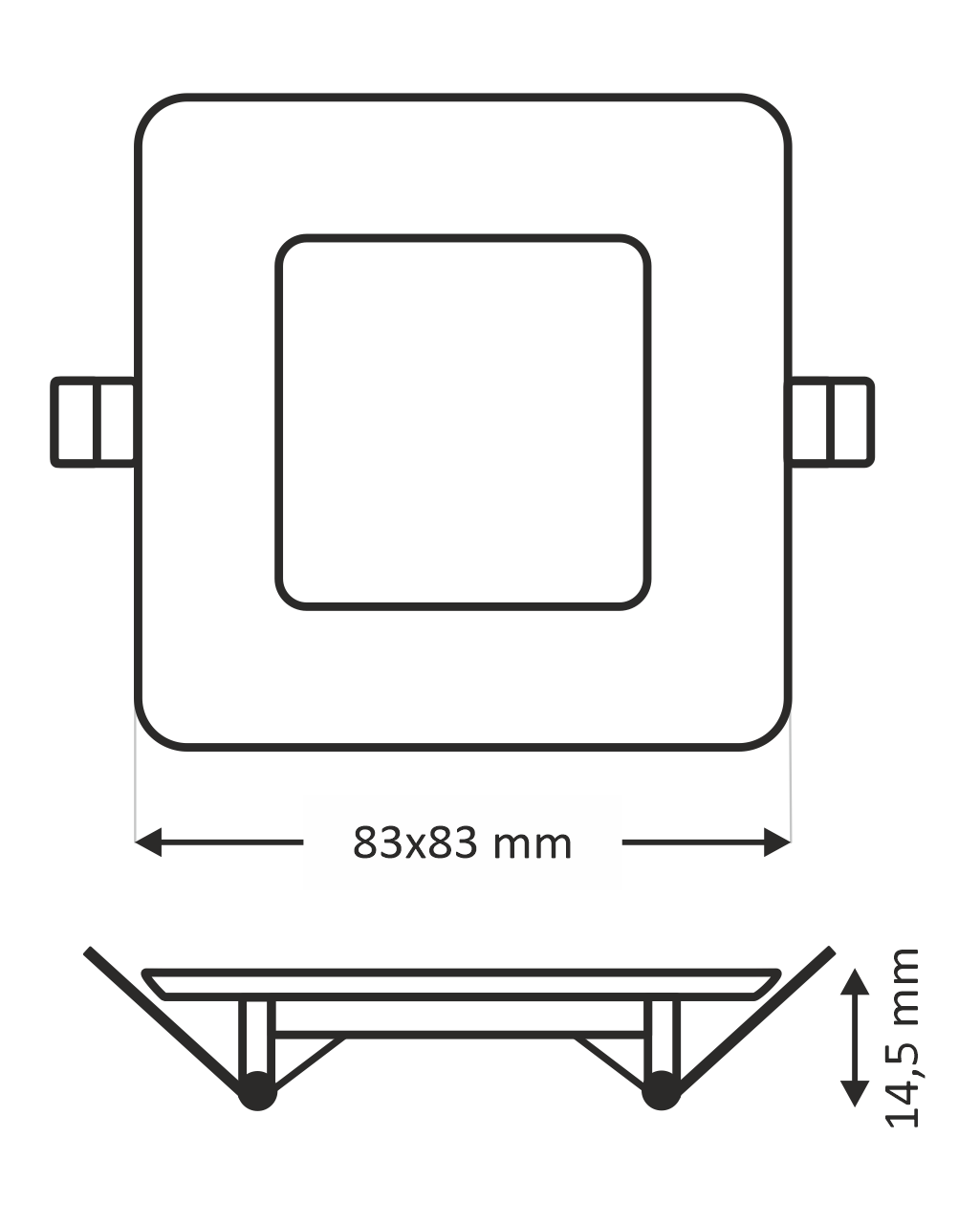 Q-215S LED panel 3W, 6500K süllyesztett négyzet alakú, Q-215S LED panel 3W, 6500K süllyesztett négyzet alakú,