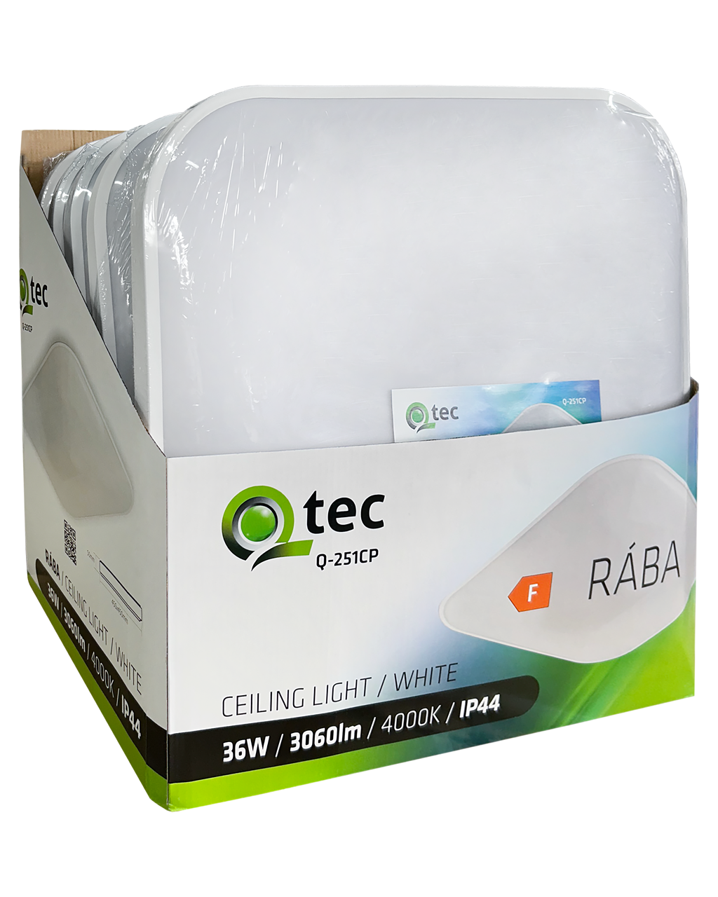 Q-251CP LED mennyezeti lámpa RÁBA 36W 3060lm 4000K négyzet alakú fehér QTEC - Image 4