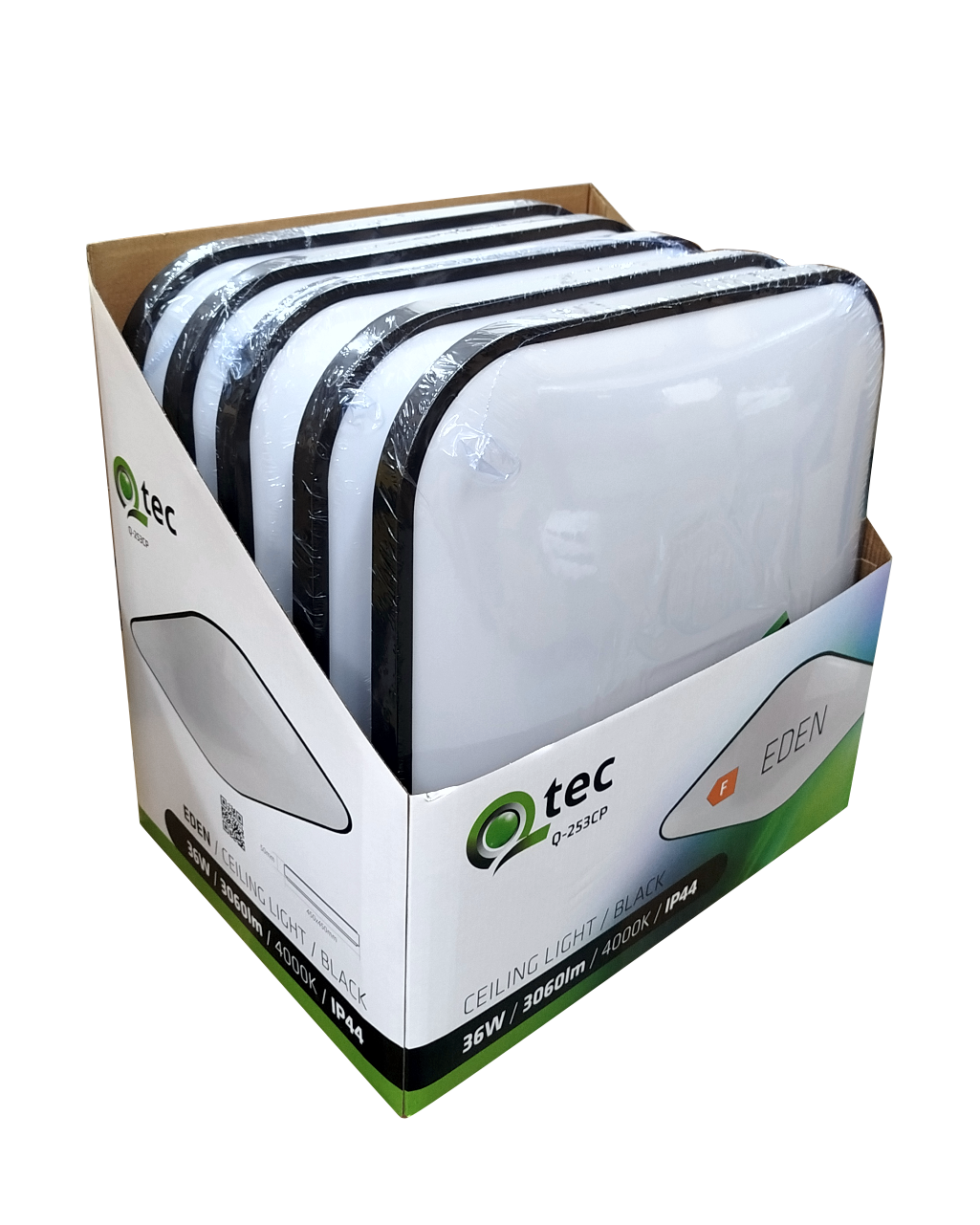 Q-253CP LED mennyezeti lámpa EDEN 36W 3060lm 4000K négyzet alakú fekete QTEC - Image 2
