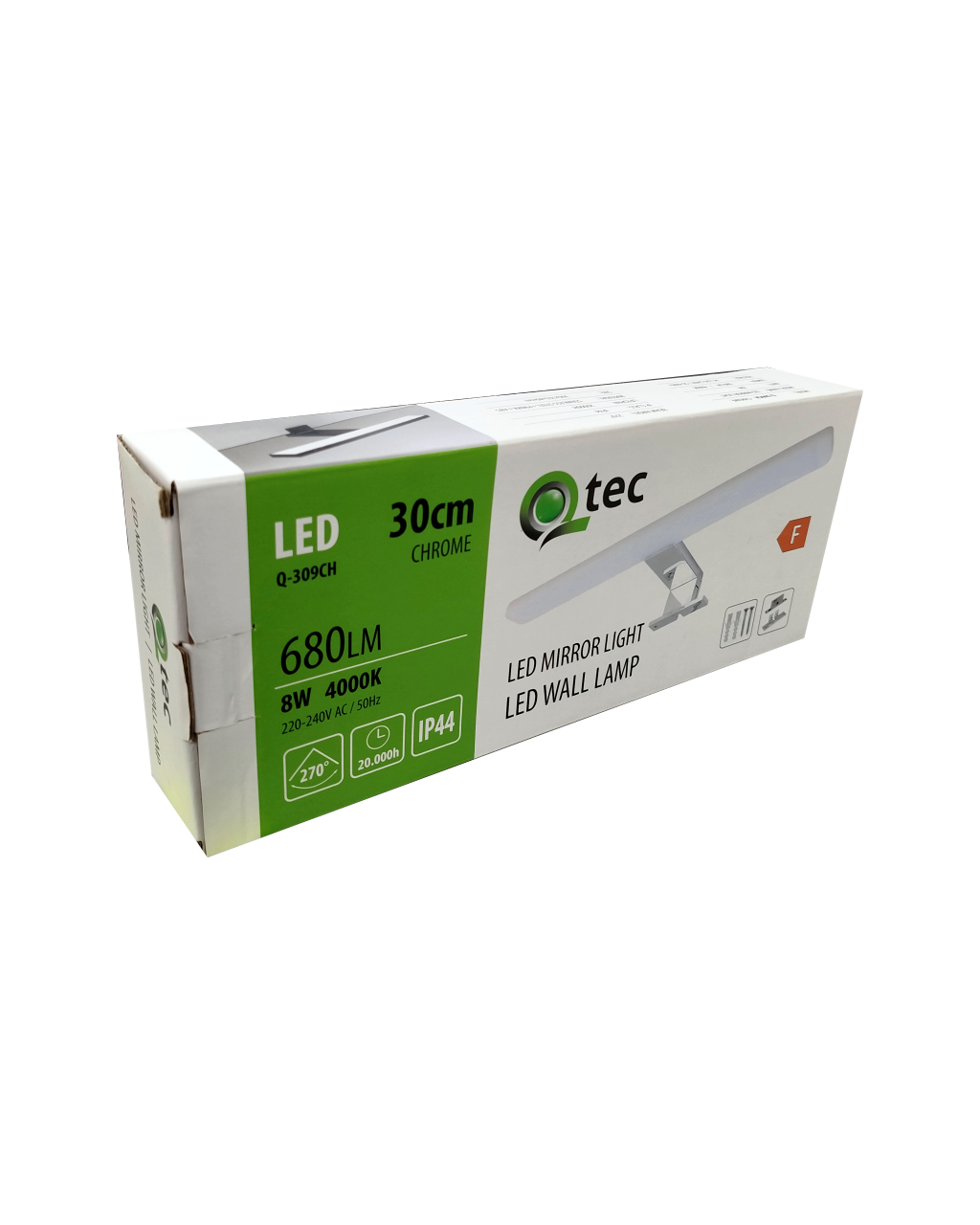 Q-309CH LED 8W/680lm/4000K lámpa 30cm – króm QTEC Q-309CH LED 8W/680lm/4000K lámpa 30cm – króm QTEC