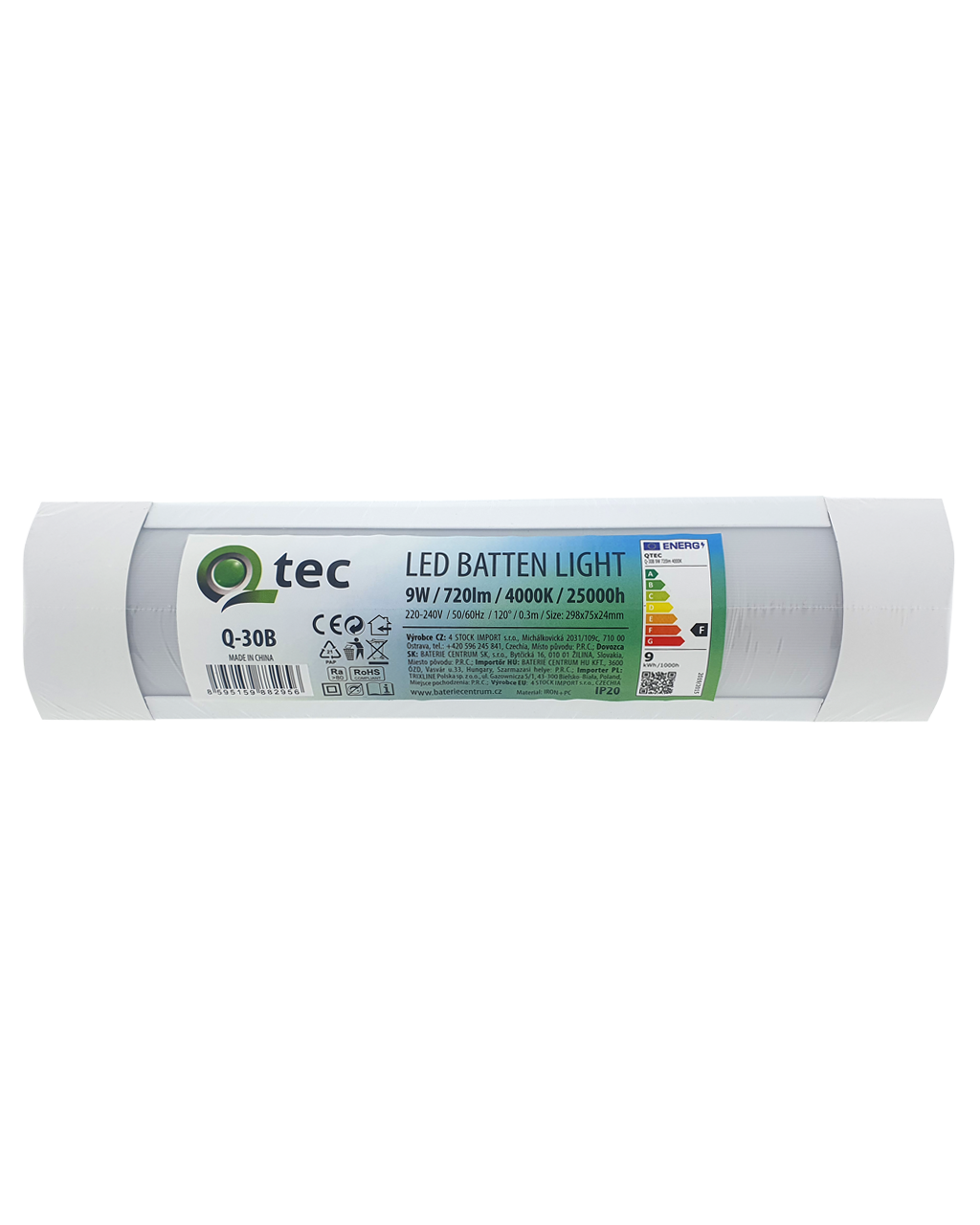 Q-30B 9W QTEC 30cm LED BATTEN LIGHT világító lámpa – fehér Q-30B 9W QTEC 30cm LED BATTEN LIGHT világító lámpa – fehér