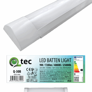 Q-30B 9W QTEC 30cm LED BATTEN LIGHT világító lámpa - fehér