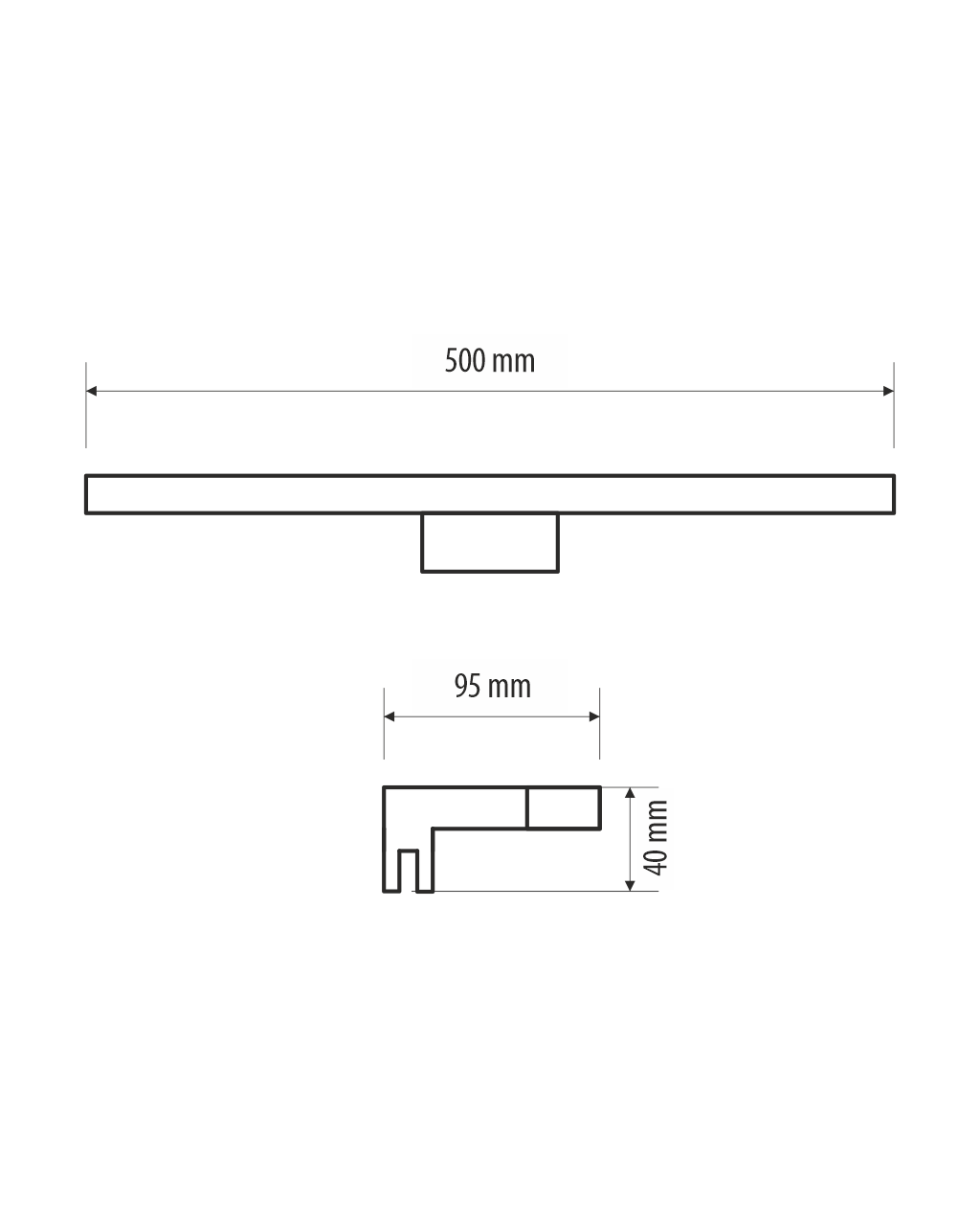 Q-315CH LED 7W/600lm/4000K tüelfényes lámpa 50cm - fekete QTEC - Image 2