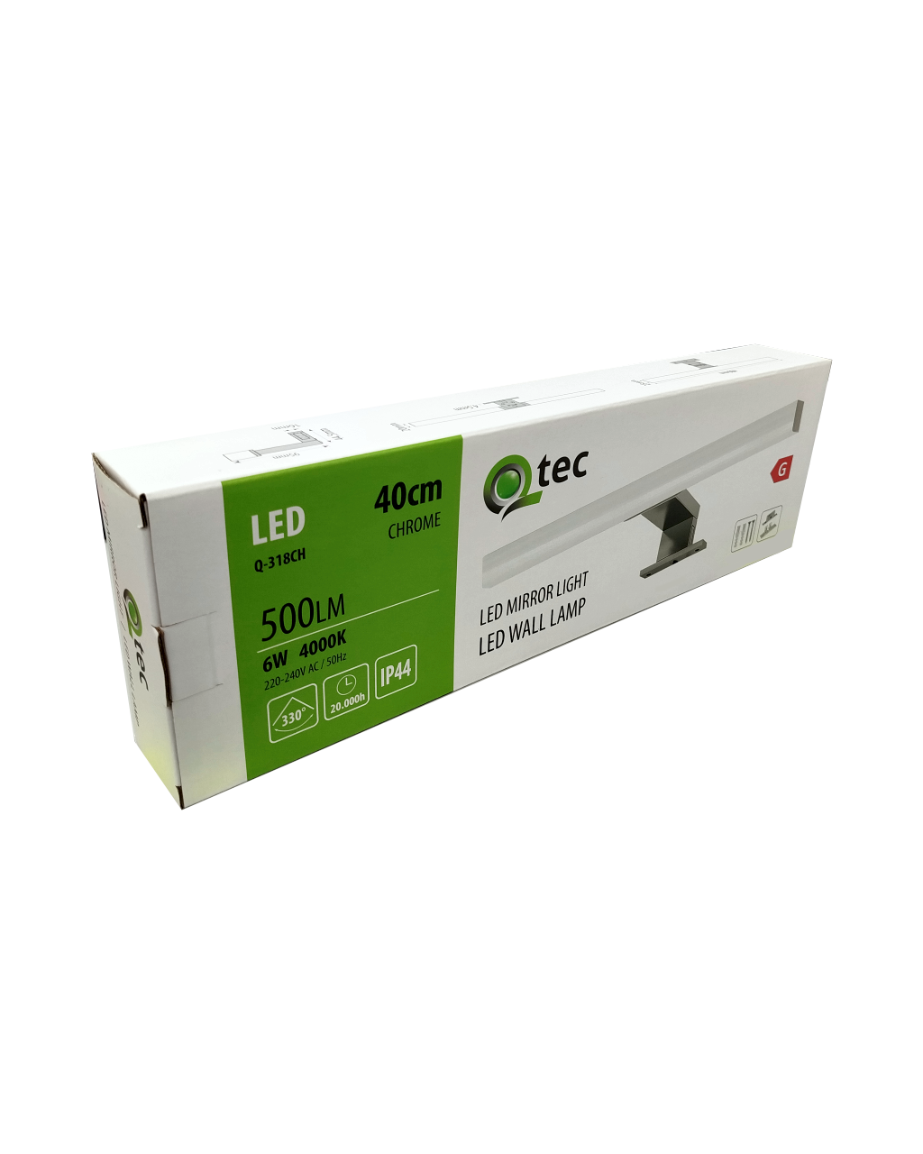 Q-318CH LED 6W/500lm/4000K lámpa 40cm – króm QTEC Q-318CH LED 6W/500lm/4000K lámpa 40cm – króm QTEC