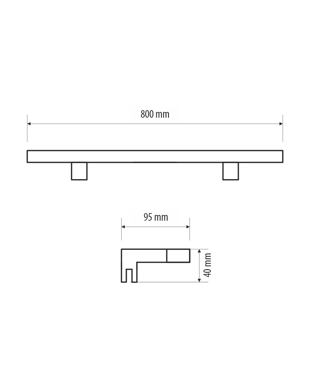 Q-322CH LED 12W/1200lm/4000K lámpa 80cm - króm QTEC - Image 2