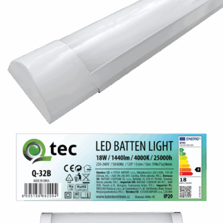 Q-32B 18W QTEC 60cm LED BATTEN LIGHT világító lámpa - fehér