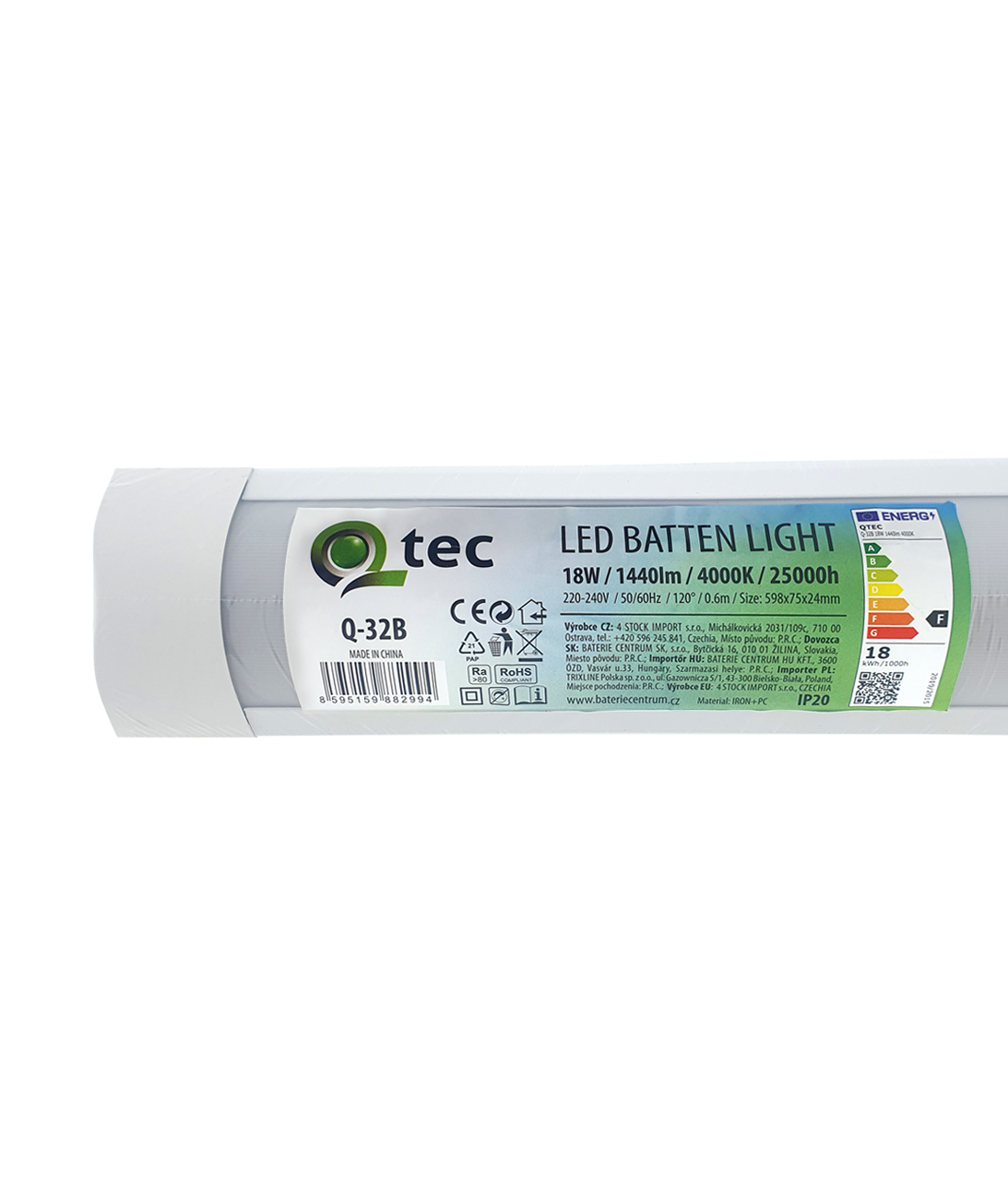 Q-32B 18W QTEC 60cm LED BATTEN LIGHT világító lámpa - fehér - Image 3