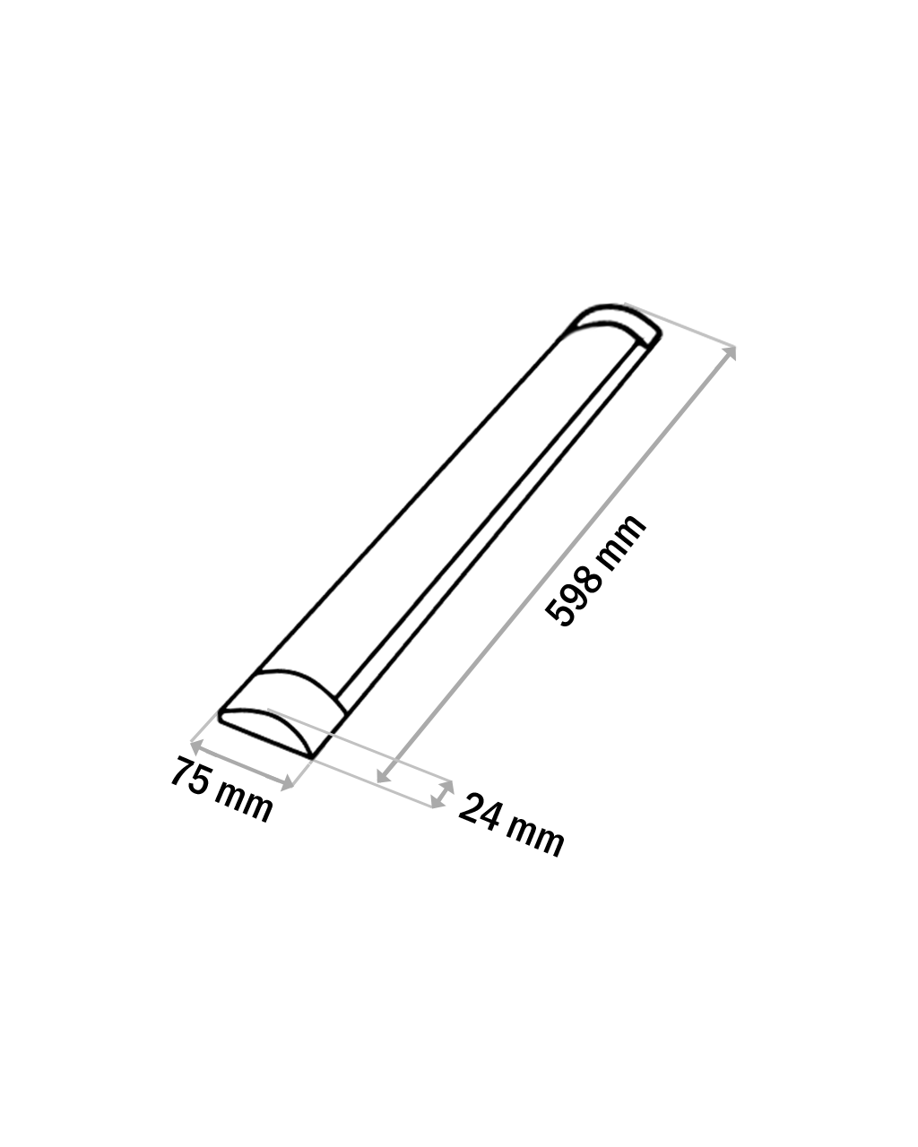 Q-33B 18W QTEC 60cm LED BATTEN LIGHT világító lámpa – fekete Q-33B 18W QTEC 60cm LED BATTEN LIGHT világító lámpa – fekete