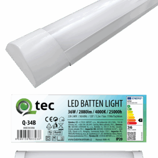 Q-34B 36W QTEC 120cm LED BATTEN LIGHT világító lámpa – fehér Q-34B 36W QTEC 120cm LED BATTEN LIGHT világító lámpa – fehér