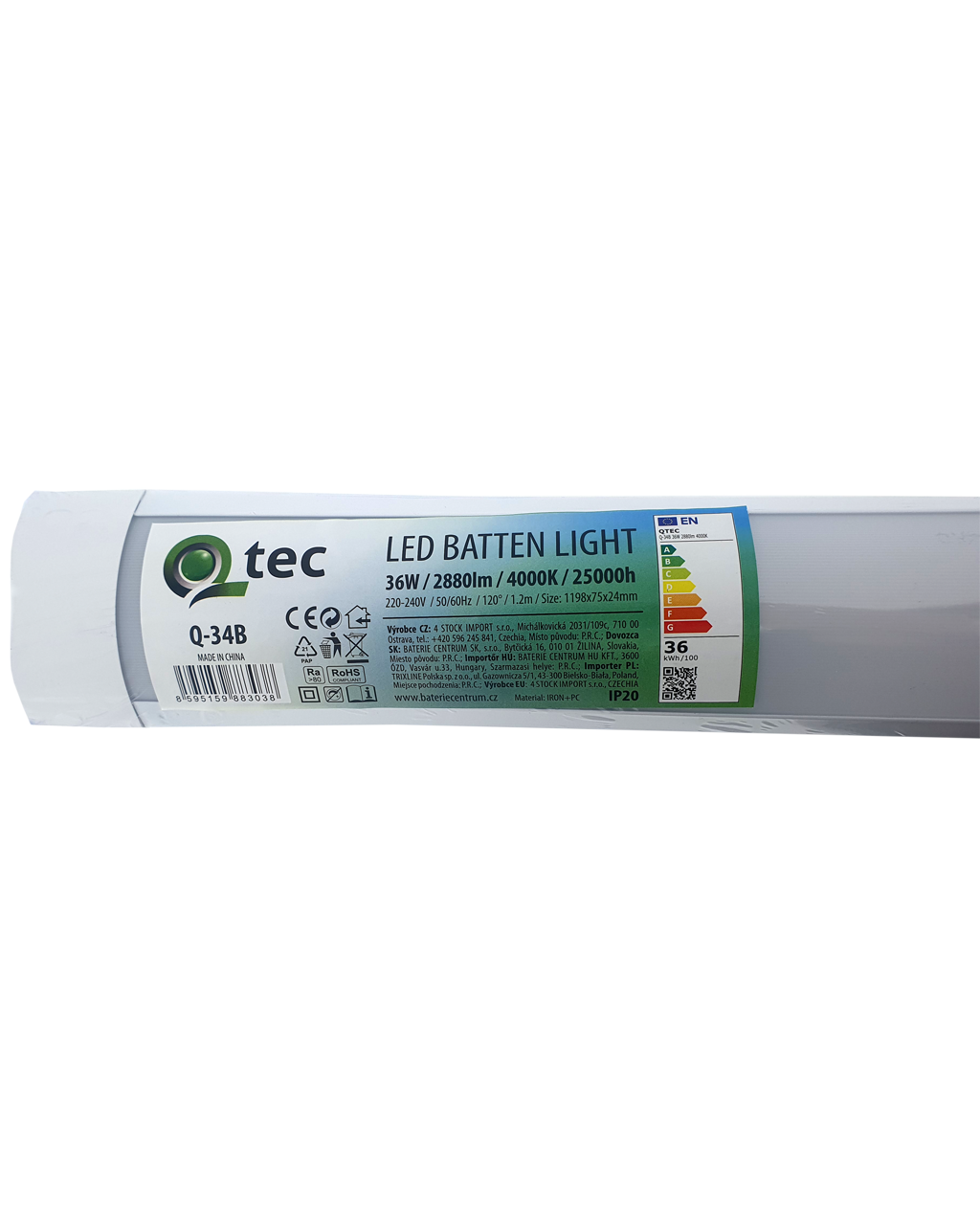 Q-34B 36W QTEC 120cm LED BATTEN LIGHT világító lámpa – fehér Q-34B 36W QTEC 120cm LED BATTEN LIGHT világító lámpa – fehér