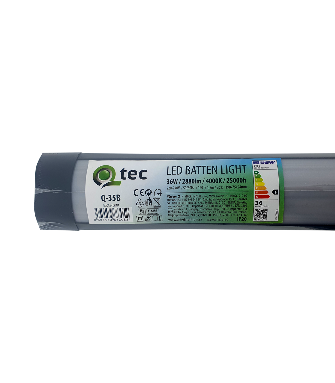 Q-35B 36W QTEC 120cm LED BATTEN LIGHT világító lámpa - fekete - Image 3