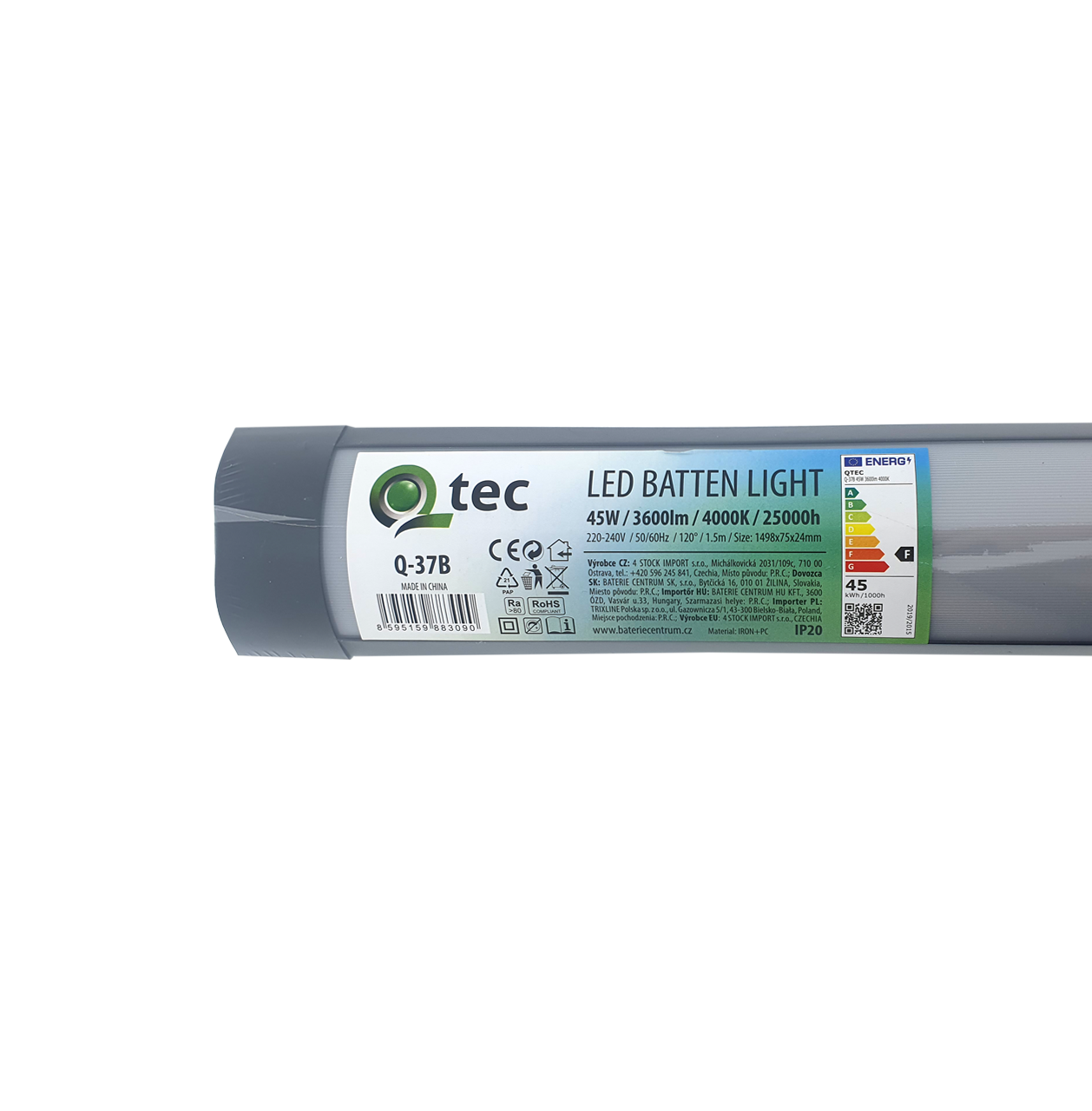Q-37B 45W QTEC 150cm LED BATTEN LIGHT világító lámpa – fekete Q-37B 45W QTEC 150cm LED BATTEN LIGHT világító lámpa – fekete