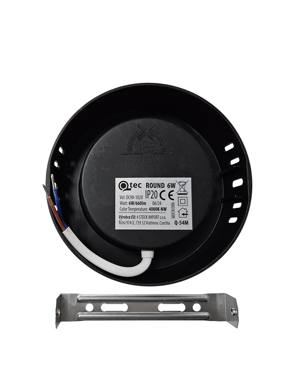 Q-54M LED panel 6W 660lm 4000K fekete - kör kör sülütre sérelhetto Qtec - Image 3