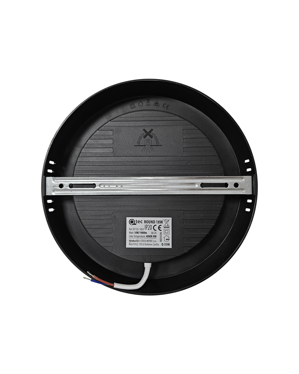 Q-55M LED panel 18W 1980lm 4000K fekete - kör kör sülütre sérelheto Qtec - Image 3
