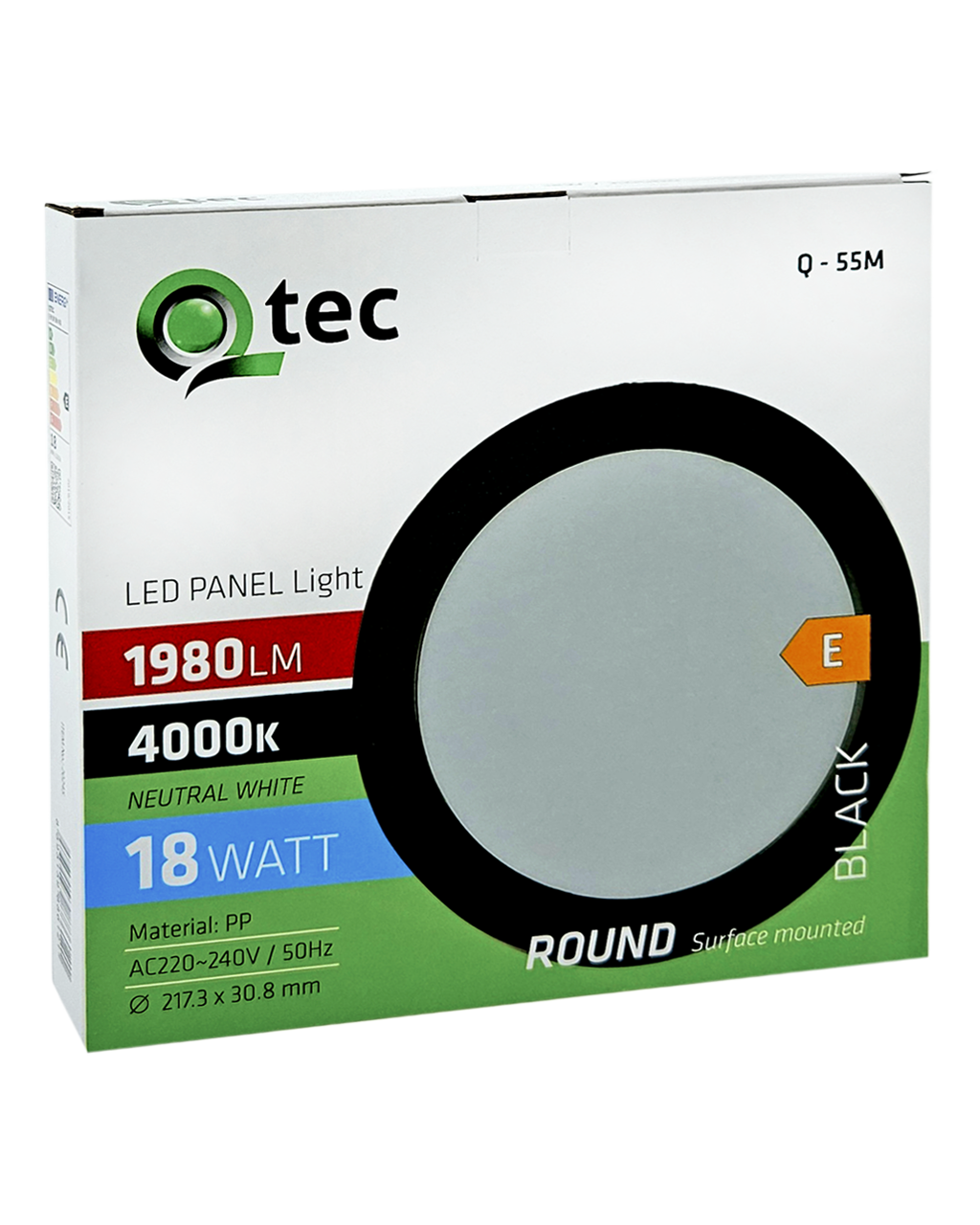 Q-55M LED panel 18W 1980lm 4000K fekete - kör kör sülütre sérelheto Qtec - Image 4