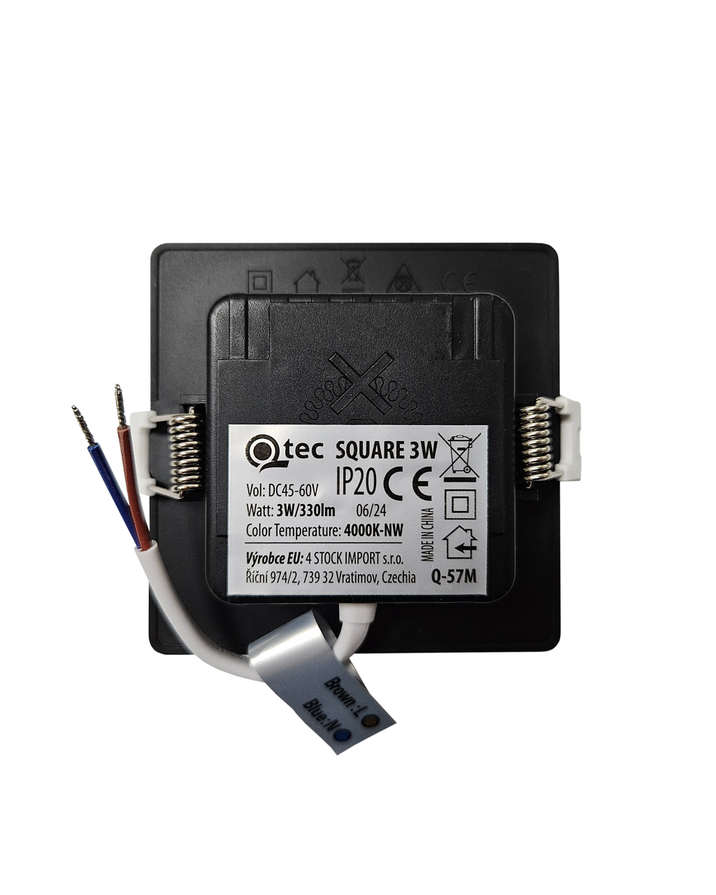 Q-57M LED panel 3W 330lm 4000K fekete - négyzet alakú, felületre szerelhető Qtec - Image 3