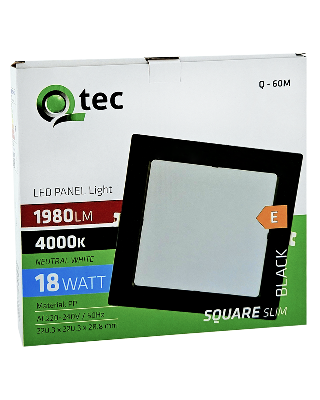 Q-60M LED panel 18W 1980lm 4000K fekete - kvetre sakte seleutre sérelhetto Qtec - Image 2