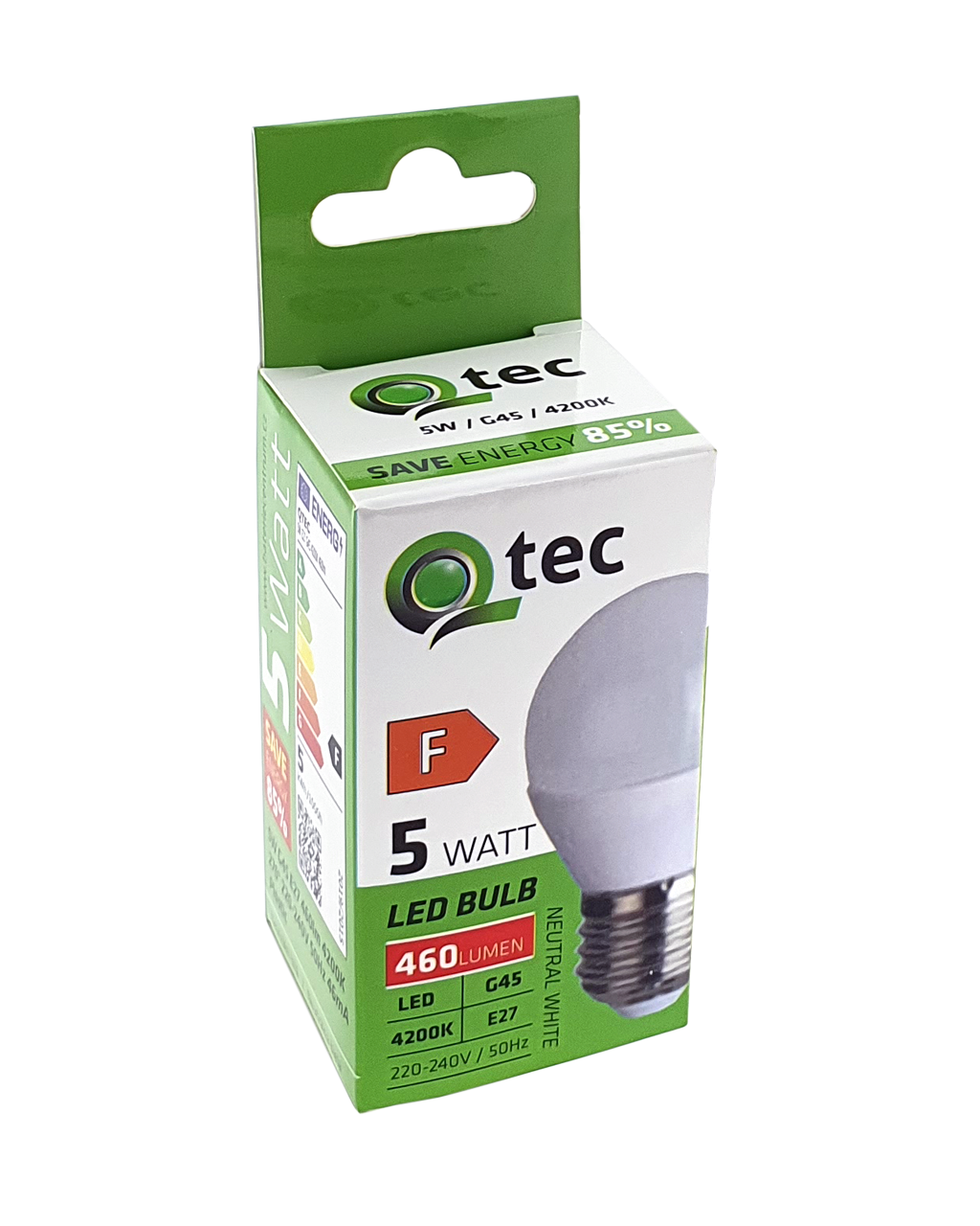 Q-TEC 5W G45 E27 4200K semleges fehér Q-TEC 5W G45 E27 4200K semleges fehér