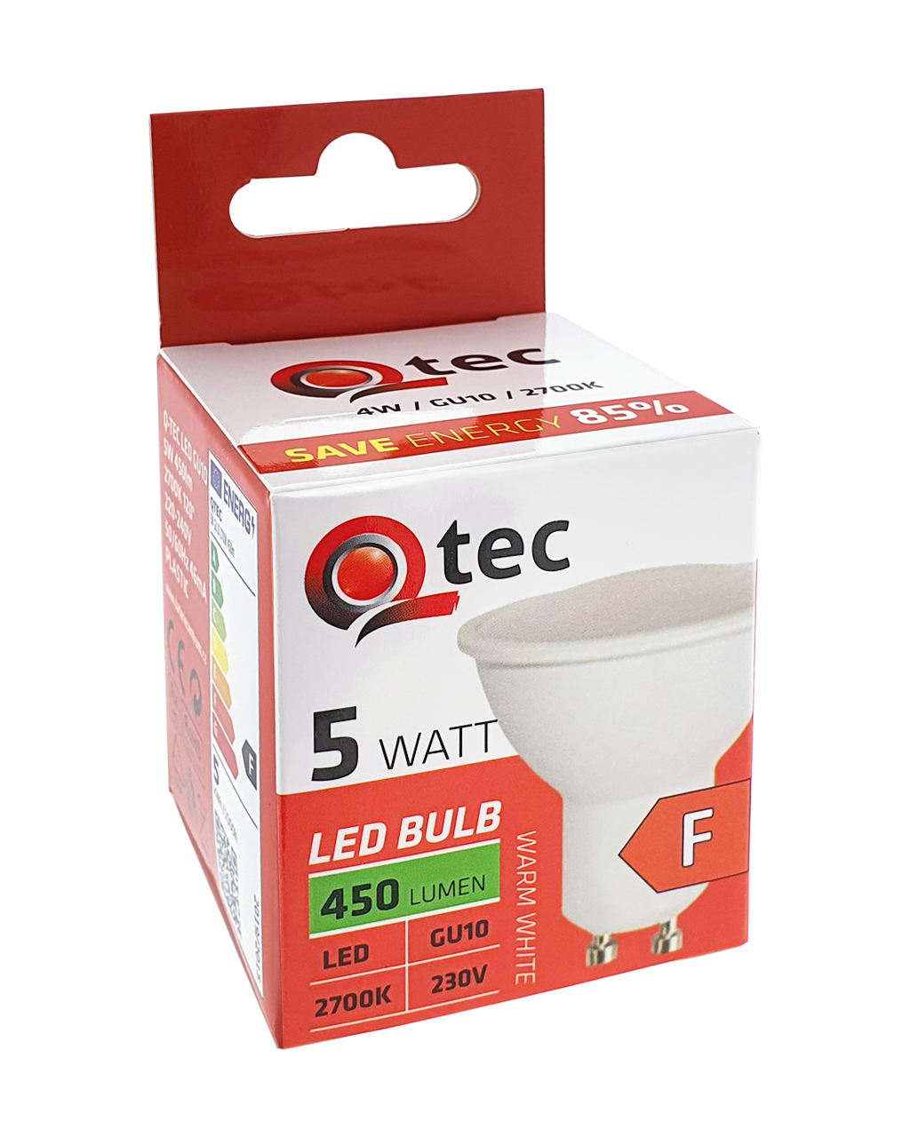 Q-TEC 5W GU10 450lm 2700K meleg fehér Q-TEC 5W GU10 450lm 2700K meleg fehér