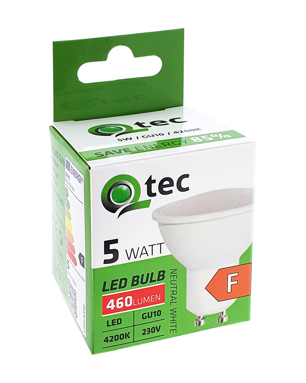 Q-TEC 5W GU10 460lm 4200K semleges fehér Q-TEC 5W GU10 460lm 4200K semleges fehér