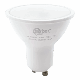 Q-TEC 8W GU10 720lm 2700K meleg fehér Q-TEC 8W GU10 720lm 2700K meleg fehér