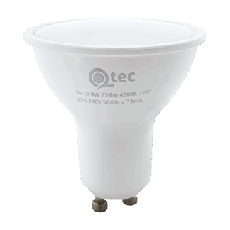 Q-TEC 8W GU10 736lm 4200K semleges fehér Q-TEC 8W GU10 736lm 4200K semleges fehér