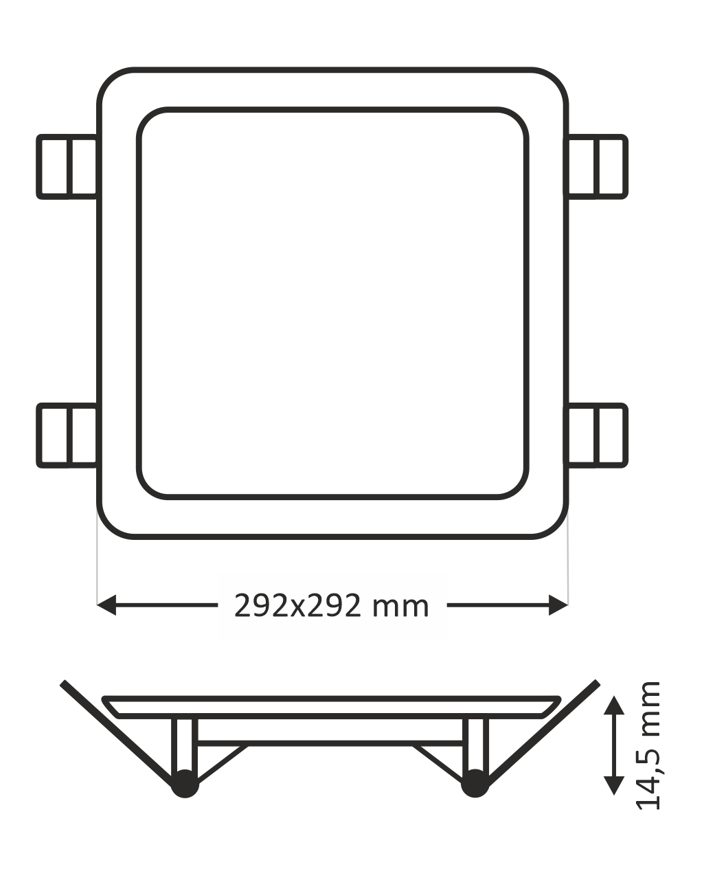 Q-213S LED panel 24W, 6500K négyzet alakú, süllyesztett - Image 2