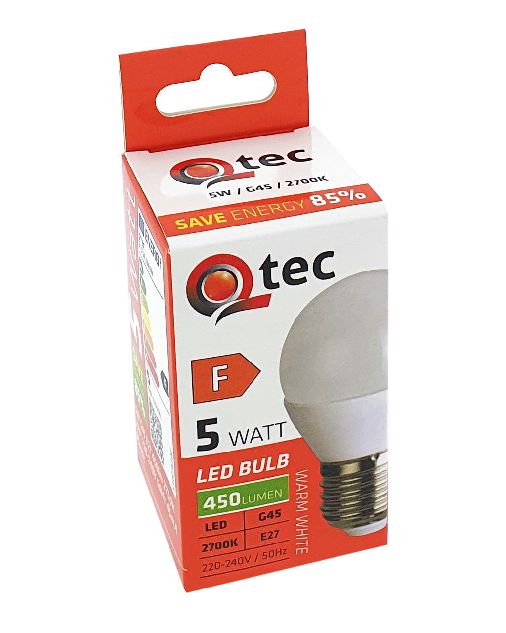 Q-TEC 5W G45 E27 2700K - Image 3