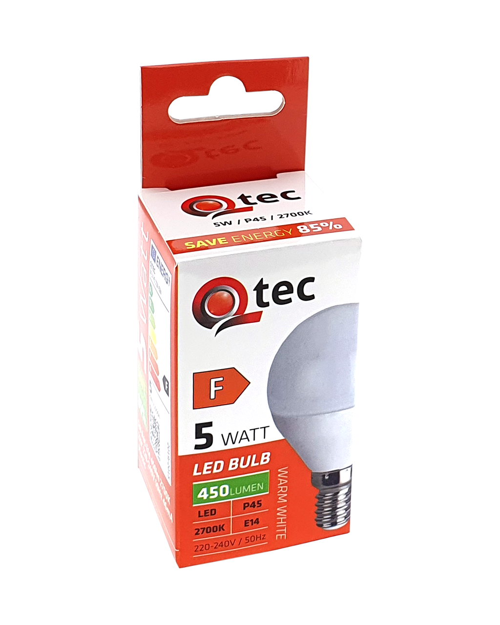Q-TEC 5W P45 E14 2700K meleg fehér - Image 2