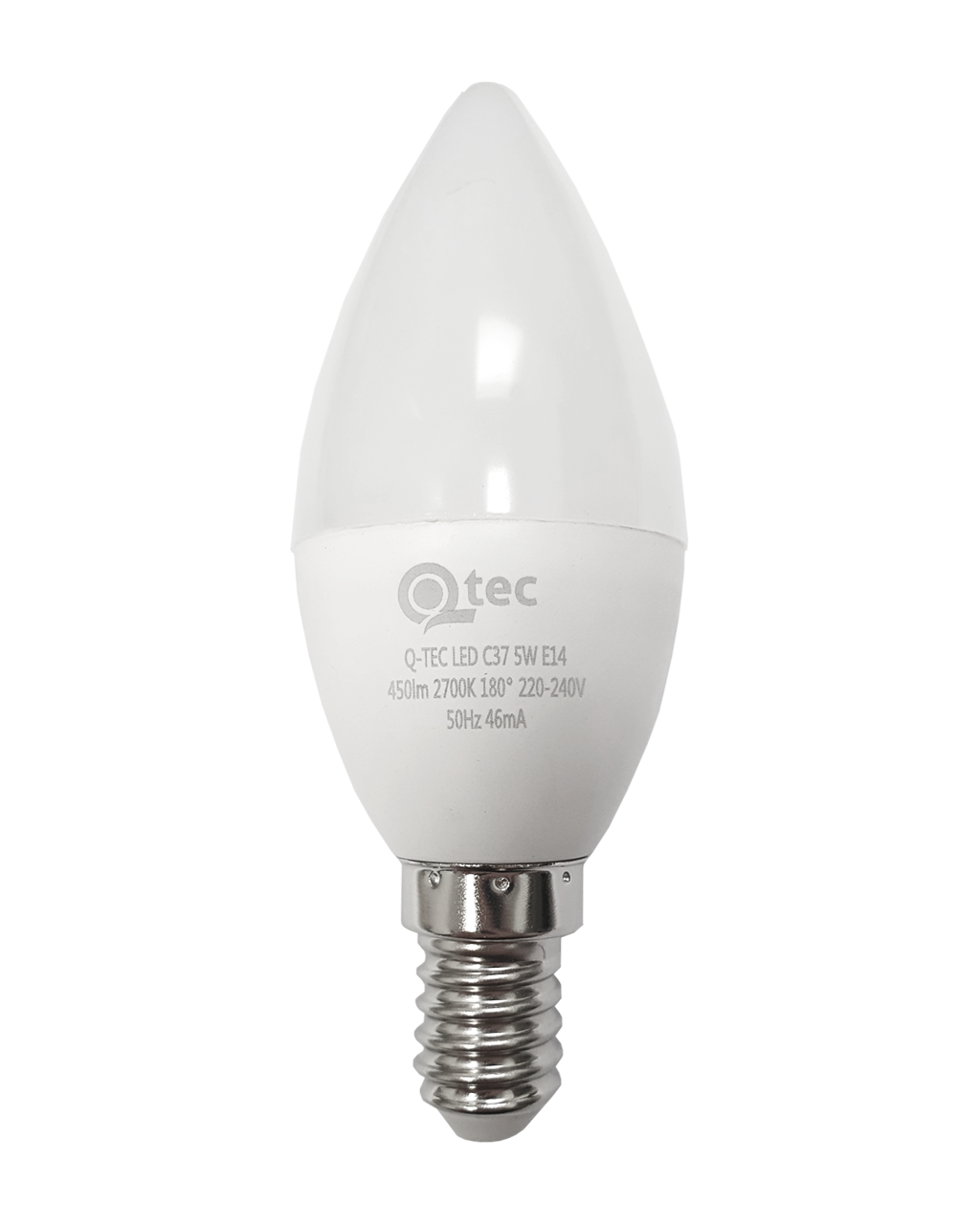Q-TEC 5W C37 E14 2700K meleg fehér