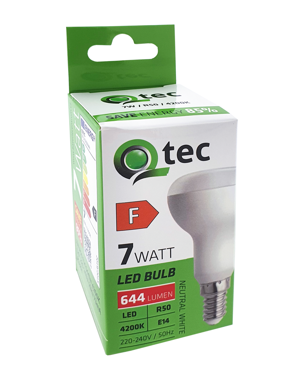 Q-TEC 7W R50 E14 4200K semleges fehér - Image 3