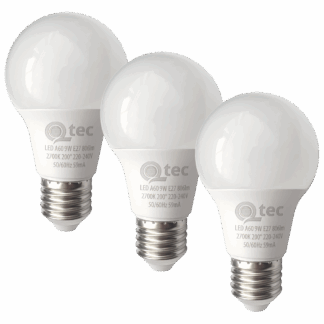 Q-TEC 9W/3A60/E27 2700K 806lm/meleg fehér 3 db-os
