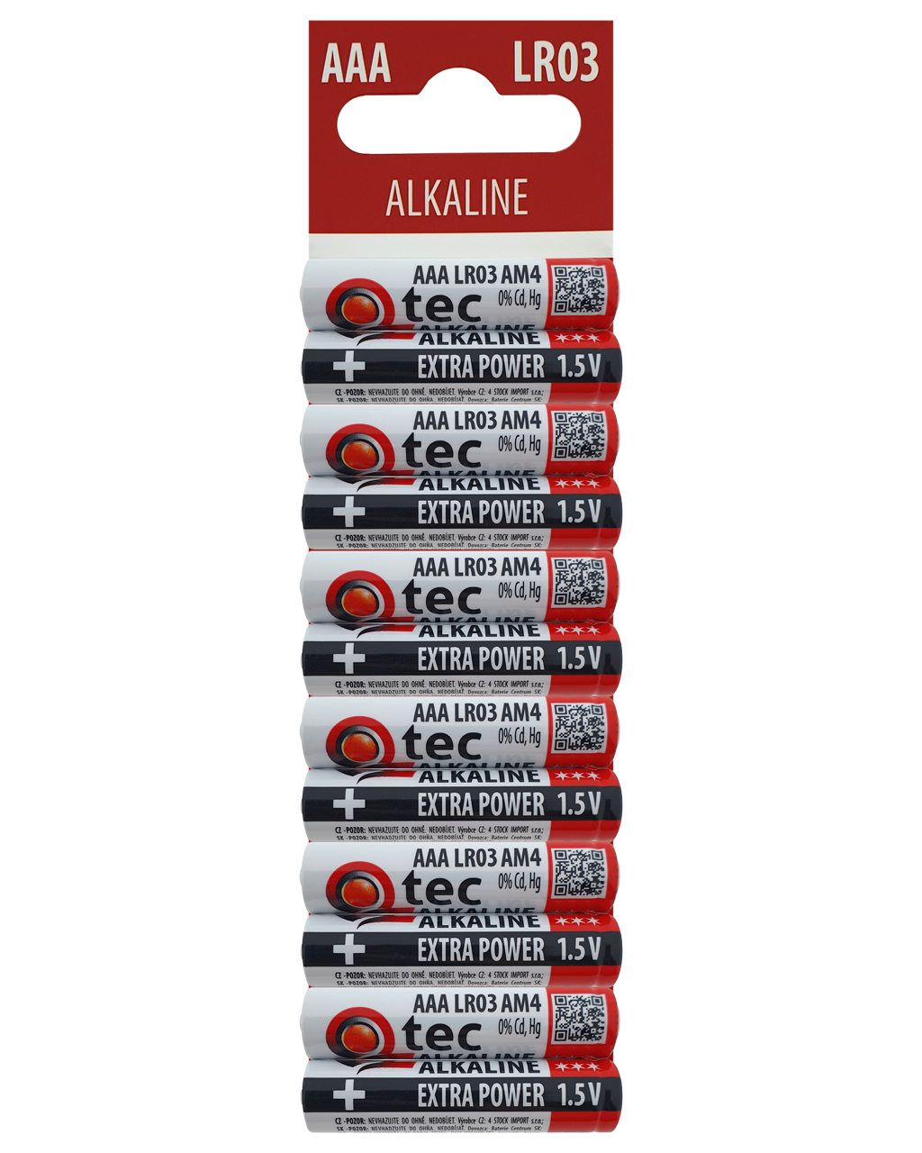 QTEC AAA/12 db LR03/AM4 Extra nagy teljesítményű alkáli elem QTEC AAA/12 db LR03/AM4 Extra nagy teljesítményű alkáli elem