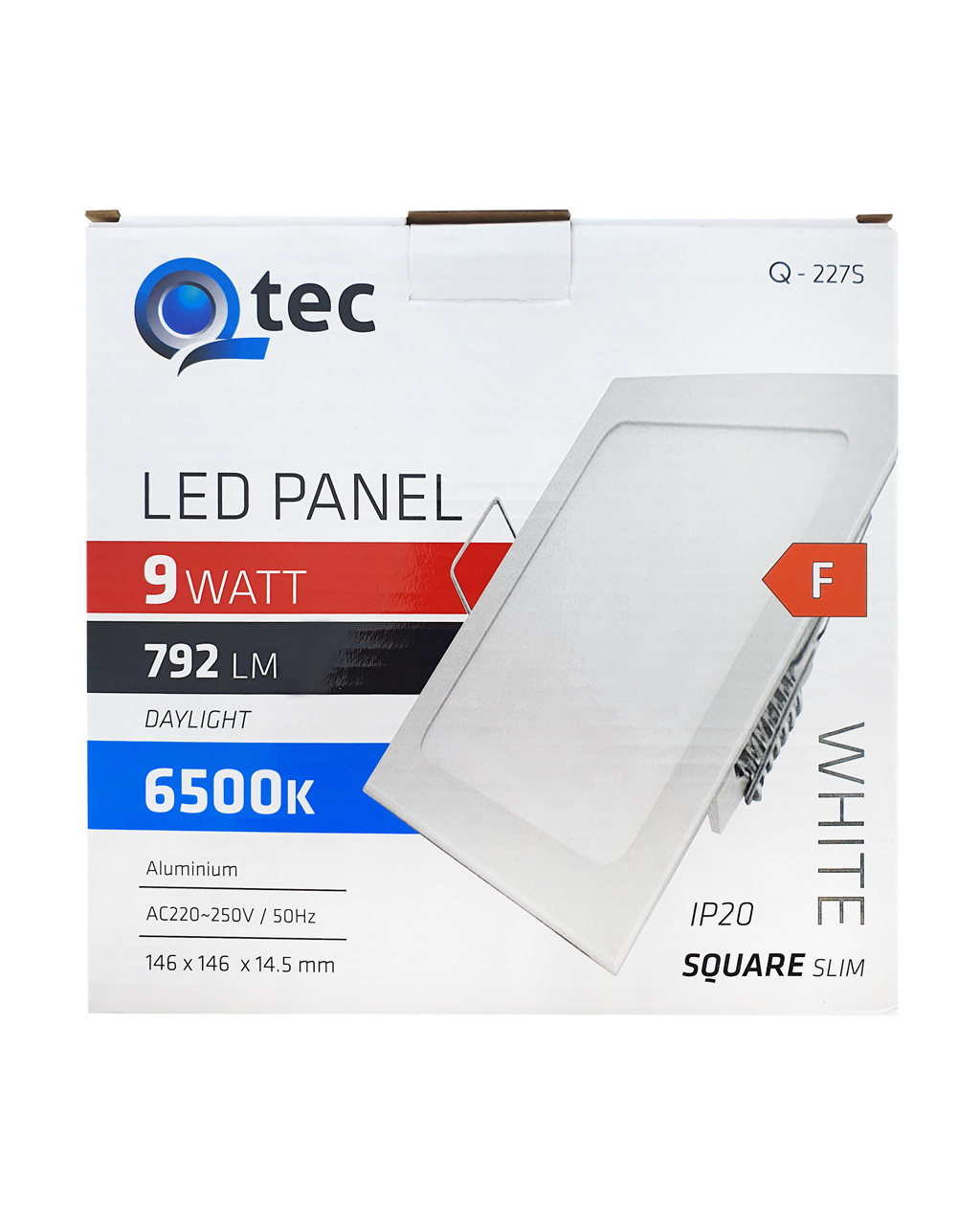 Q-227S LED panel 9W,6500K , süllyesztett, négyzet alakú, - Image 3