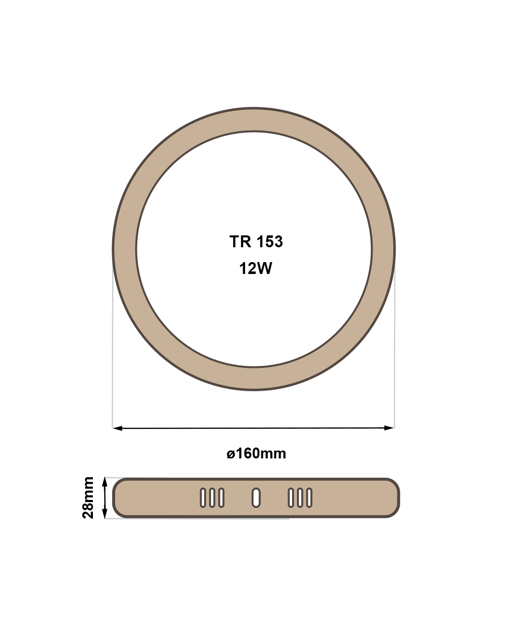 TR-153 LED panel 12W 1008lm 4200K fa dekor - kör alakú sörökre sérelhetto Trixline - Image 3