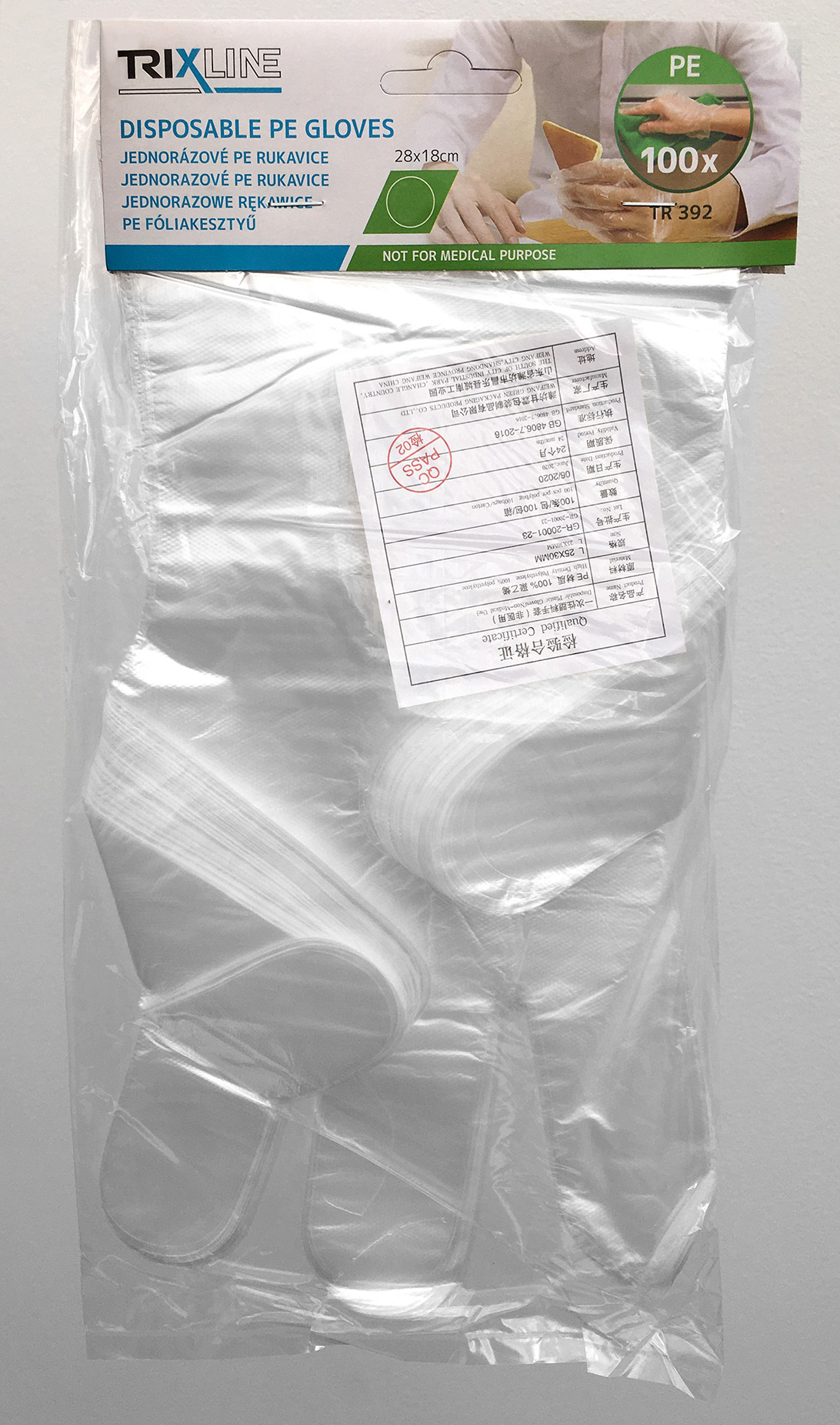 Eldobhato PE kesztyű Trixline TR 392 L méret - Image 2