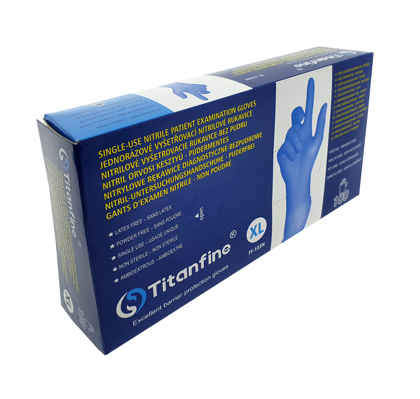 Titanfine TF-103N eldobhato kesztyű – nitril XL méret Titanfine TF-103N eldobhato kesztyű – nitril XL méret